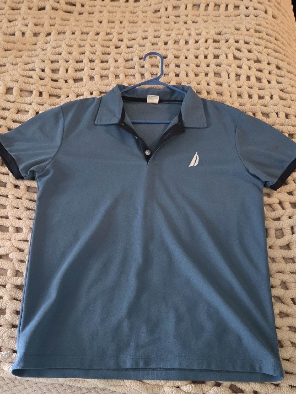 Men's Blue Polo Shirt with Sail Emblem